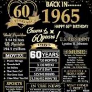 NEW! 60th Birthday Plush Commerative Blanket Fun Gift Black and Gold NWOT